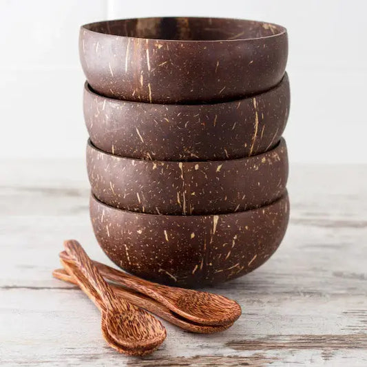 100% coconut shell bowls and spoons