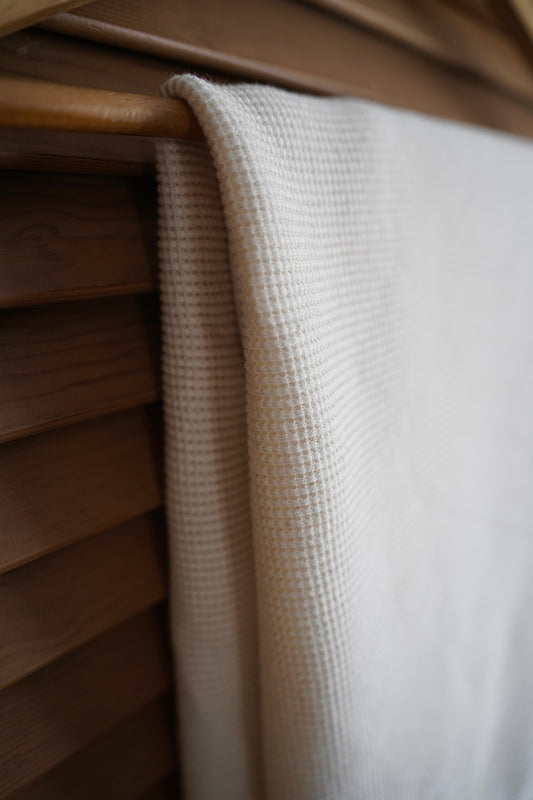 Organic unbleached cotton baby blanket